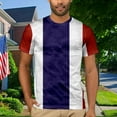 thumbnail image 2 of Men Summer Tops Mens Independence Day Holiday T Shirt Red White And Blue Flag Flag Retro Style Short Sleeved T Shirt Mens Western Men's Loose Fit Tees Men's Workout Shirts Short Sleeve White XL, 2 of 4