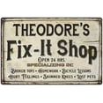 thumbnail image 1 of THEODORE'S Fix-It Shop Sign Grandpa Dad Wall Decor 12 x 18 Matte Finish Metal 112180006151, 1 of 1