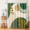 thumbnail image 4 of Inadays Shower Curtain Liner Mid Century Modern Navy Blue Boho Leaves Shower Heavy Duty Curtains Bathroom Decor Sets Waterproof with Hooks, 72x72in, 4 of 9
