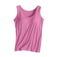 thumbnail image 3 of Built In Bra Tank Tops for Women Sleeveless Comfy Camisole Top Padded Trendy Summer Tops Workout Yoga Womens Tank Tops Hot Pink L, 3 of 7
