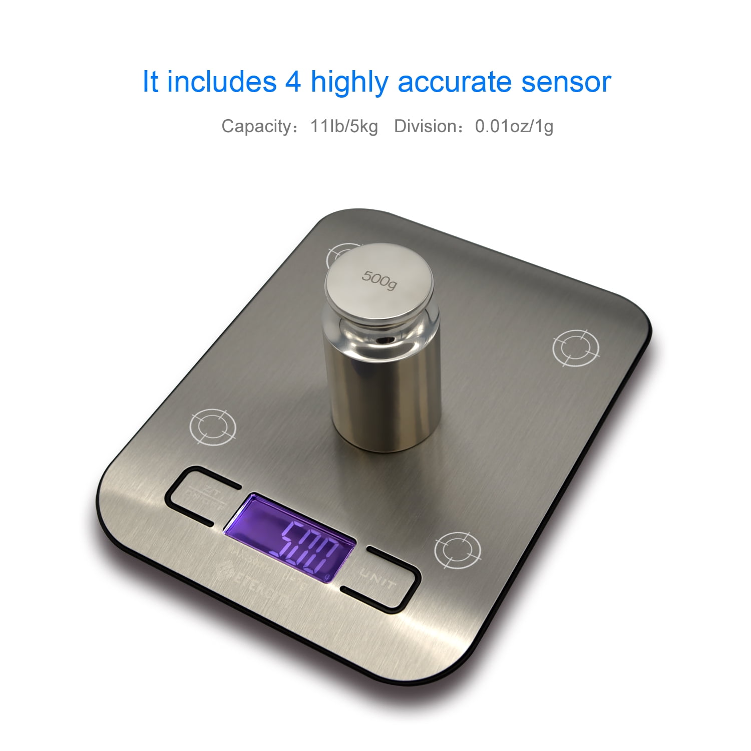 Etekcity Kitchen Food Stainless Scale 11 Lb 5kg Silver
