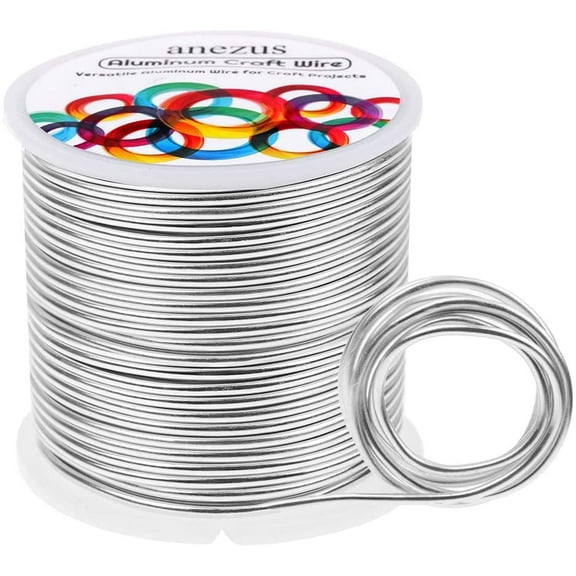 12 Gauge Aluminum Wire 100 Feet - 2mm Metal Armature Bendable Sculpting Wire for Crafts, Wreath Making, Jewelry Making, Beading, Floral (Silver)
