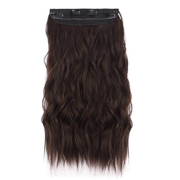 Long Curly Synthetic Wig for Women with Elastic Fish Line Hair Extensions
