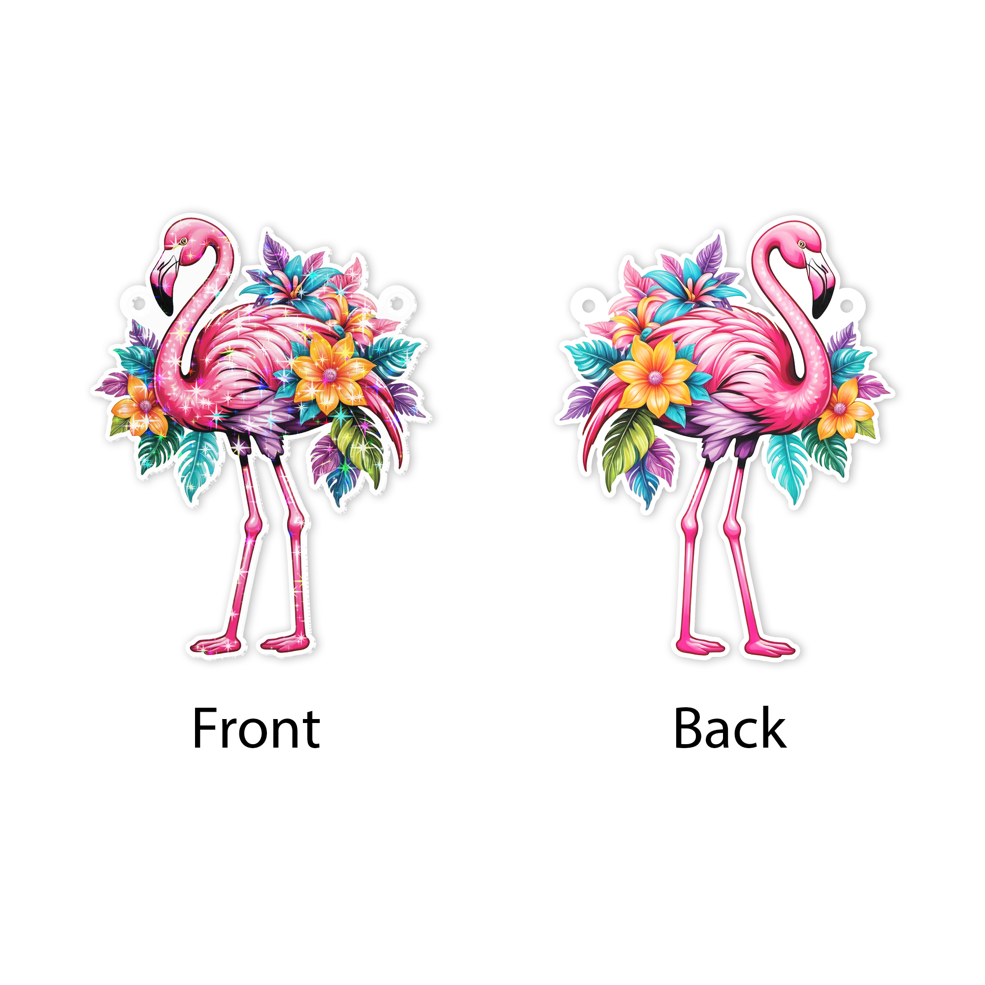 89Bloom Flamingo Stained Glass Hologram Ornament, Stained Glass Suncatcher Ornaments Home Decor, Holographic Ornaments