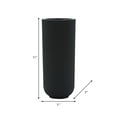 thumbnail image 3 of Modern Ridged Ceramic Vase for Living Room and Home Decor - Elegant Flower Vase for House, Bedroom and Shelf Decoration - Decorative Accent for Office and Console Table Decor - 11", Black, 3 of 8