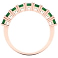 thumbnail image 5 of 2.61 ctw Wedding Band for Women - 14K Rose Gold Simulated Emerald Stackable Eternity Ring, 5 of 6