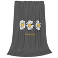 thumbnail image 2 of Junzan Keep Life Simple Daisy Flower Print Flannel Fleece Blanket Throw Blanket For Bed,Sofa,Couch,Travel,Camping(60"X50"), 2 of 9
