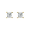 thumbnail image 3 of Clara Pucci 1.5Ct Clear Princess Cut VVS1 Screw Back Stud 14k Solid hypoallergenic Gold Designer Earrings For April, 3 of 7