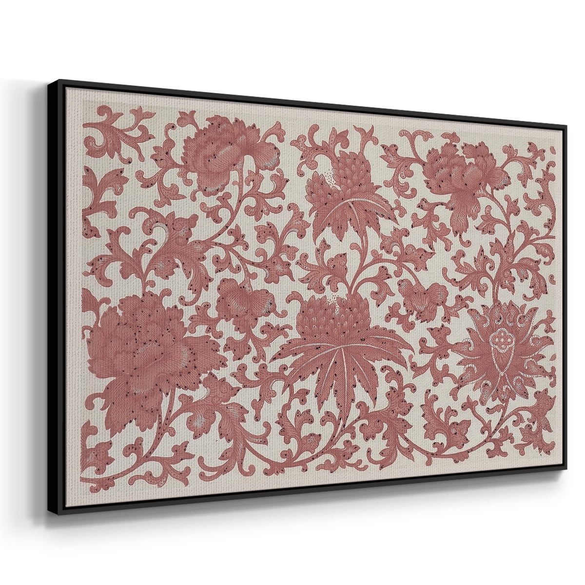Vintage Abstract Print-XXVIII Framed in Black Wood Gallery Wrapped Canvas 17 in. x 25 in.