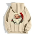 thumbnail image 5 of Christmas Hoodies for Women 2025 Long Sleeve Zip Up Santa Claus Graphic Hooded Sweatshirt with Pockets Jacket Coat, 5 of 7