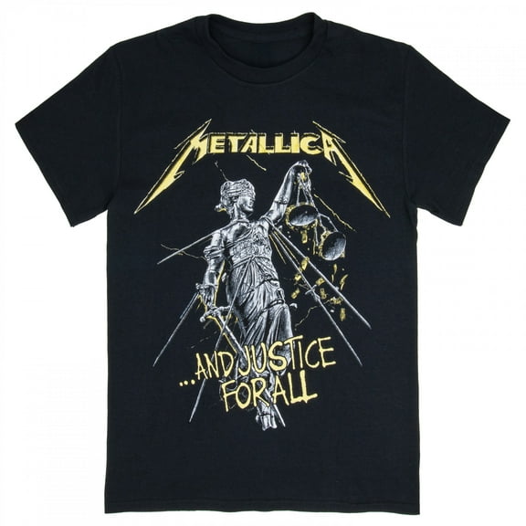 Men's Metallica And Justice For All Tracks (Back Print) Slim Fit T-shirt Medium Black