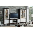 thumbnail image 3 of 18" X 39" X 78" Walnut White Wood Curio Cabinet, 3 of 6