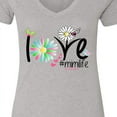 thumbnail image 4 of Inktastic Love Mimi Life with Flowers Women's V-Neck T-Shirt, 4 of 5