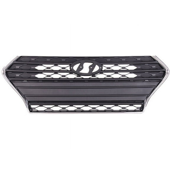 Front Grille - Dark Grey with Chrome Frame - Compatible with 2018 - 2020 Hyundai Accent Sedan 2019 2021