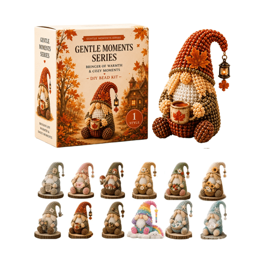 Cozy Gnome DIY Bead Kit Collection, 2026 Limited Edition 3D Beaded Gnome DIY Kit for Kids,Teens & Adults,Beginner-Friendly Craft Activity Gentle Moments Series