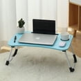 thumbnail image 5 of Lap Desk with Storage Drawer, Cup and Tablet Holder, Bed Tray Table, Foldable Laptop Desk, Laptop Stand for Working, Writing, Gaming and Drawing (23.6", Blue), 5 of 5