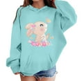 thumbnail image 2 of Rhuody Sweatshirt For Girl Bunny Print Pullover Sweatshirt Long Sleeve Crewneck Outerwear Warm Jacket For Autumn Winter Lovely Wear Sky Blue 4-5 Years, 2 of 4