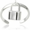Women's Sterling Silver Adjustable Padlock Fashion Toe Ring