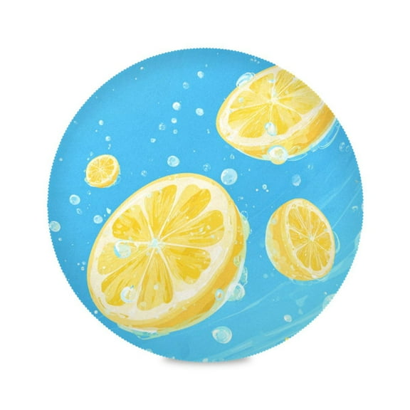 Round Placemat Heat Resistant & Wrinkle-Free Dining Table Decor Placemat For Home & Weddings Lemon Slices