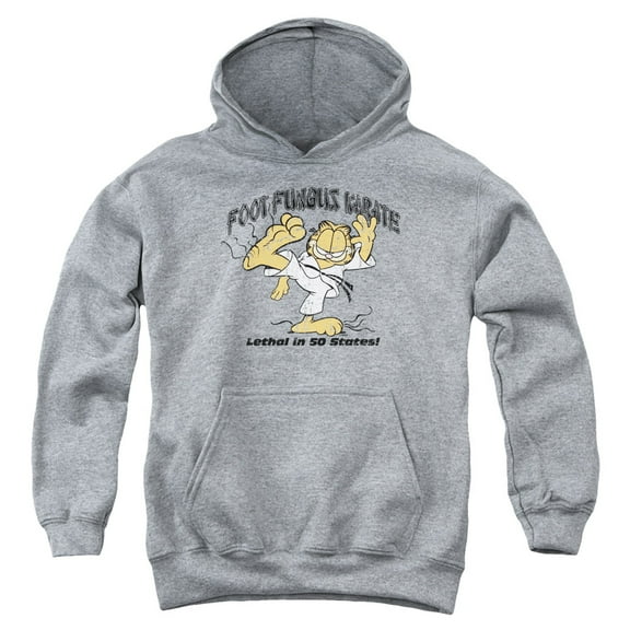 Garfield - Foot Fungus Karate - Youth Hooded Sweatshirt - Large