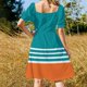 thumbnail image 4 of Miami Dolphins Fútbol Fans Florida Sports Vestido de manga corta vestidos para fiesta de graduación elegantes conjuntos de mujer, 4 of 7