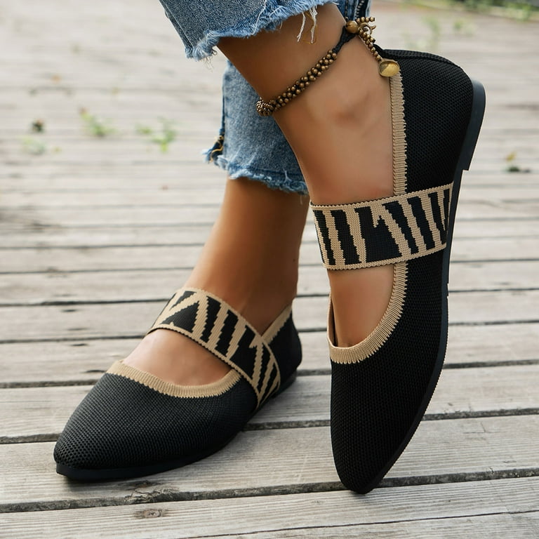 Thdhvs Black Dress Shoes for Women,Sandals Women,Women's Fashion Casual Flying Woven Pointed Toe Color Matching Streak Comfortable Spring and Summer Thdhvs Black Dress Shoes for Women,Sandals Women,Women's Fashion Casual Flying Woven Pointed Toe Color Matching Streak Comfortable Spring and Summer