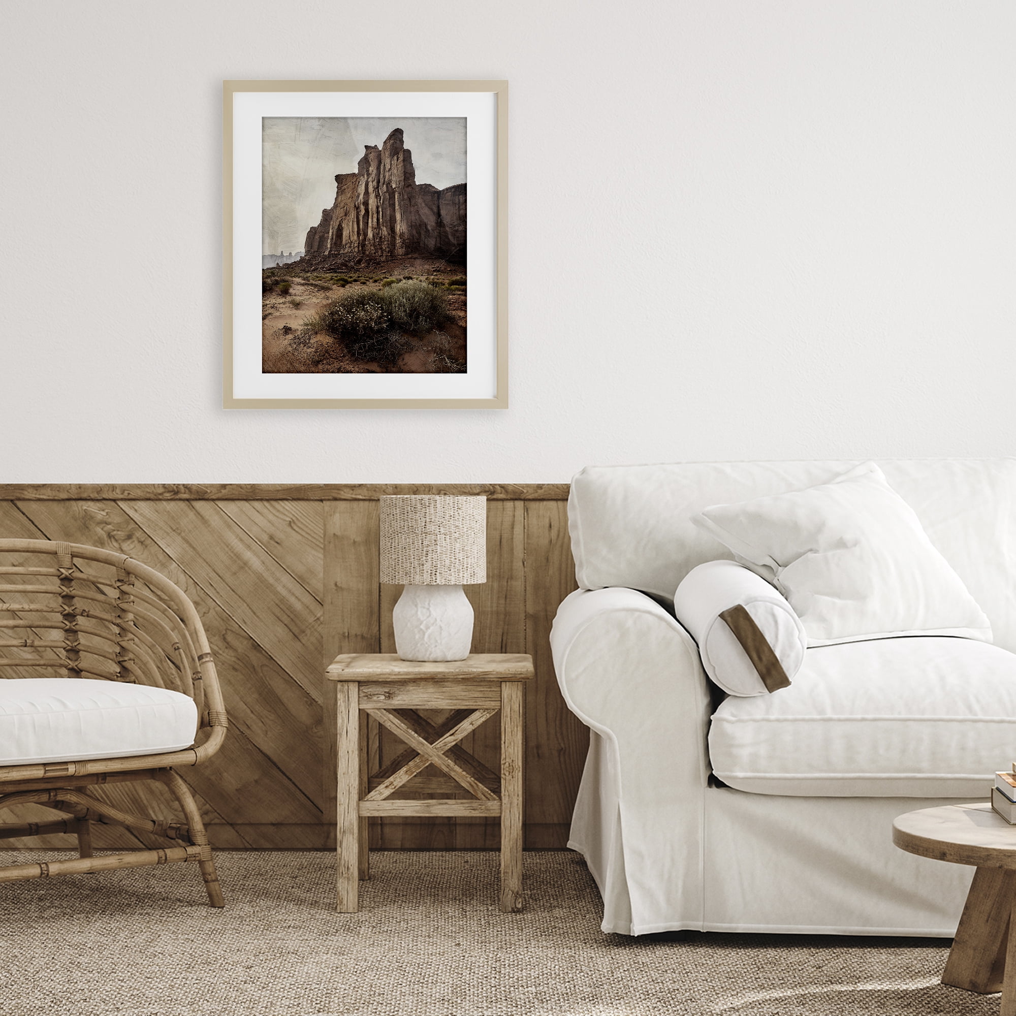 Stupell Industries Desolate Rock View Birch Framed Print Under Glass, design by Kim Allen