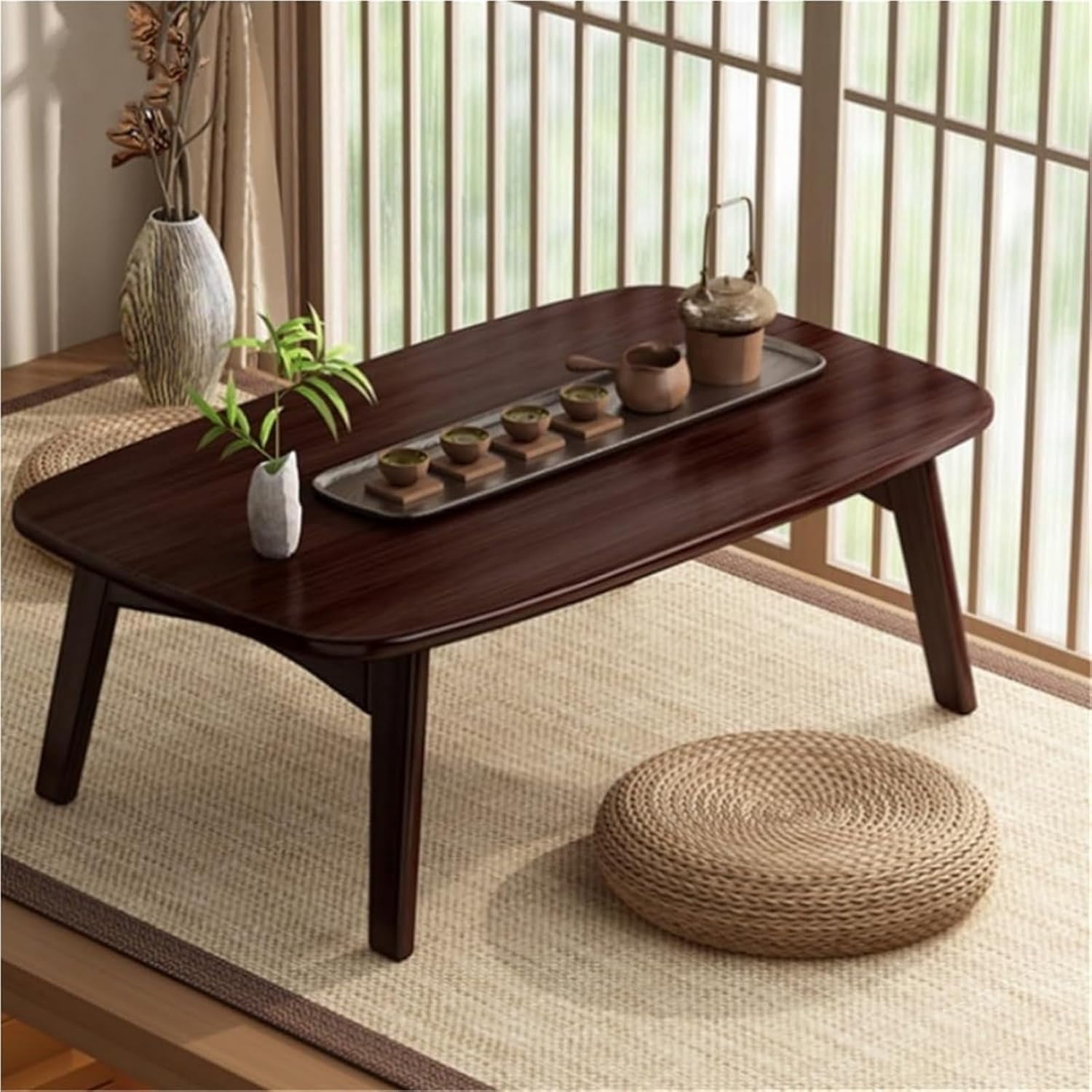 Floor Coffee Table Japanese Folding Low Table for Sitting On The