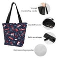 thumbnail image 4 of Salouo Winter Skiing Snowflakes for Shoppers Tote for Women Foldable Handbags with Big Capacity Casual One-Shoulder Shopping Bag Hobo Bags Fit for Office/Shopping/Park, 4 of 6