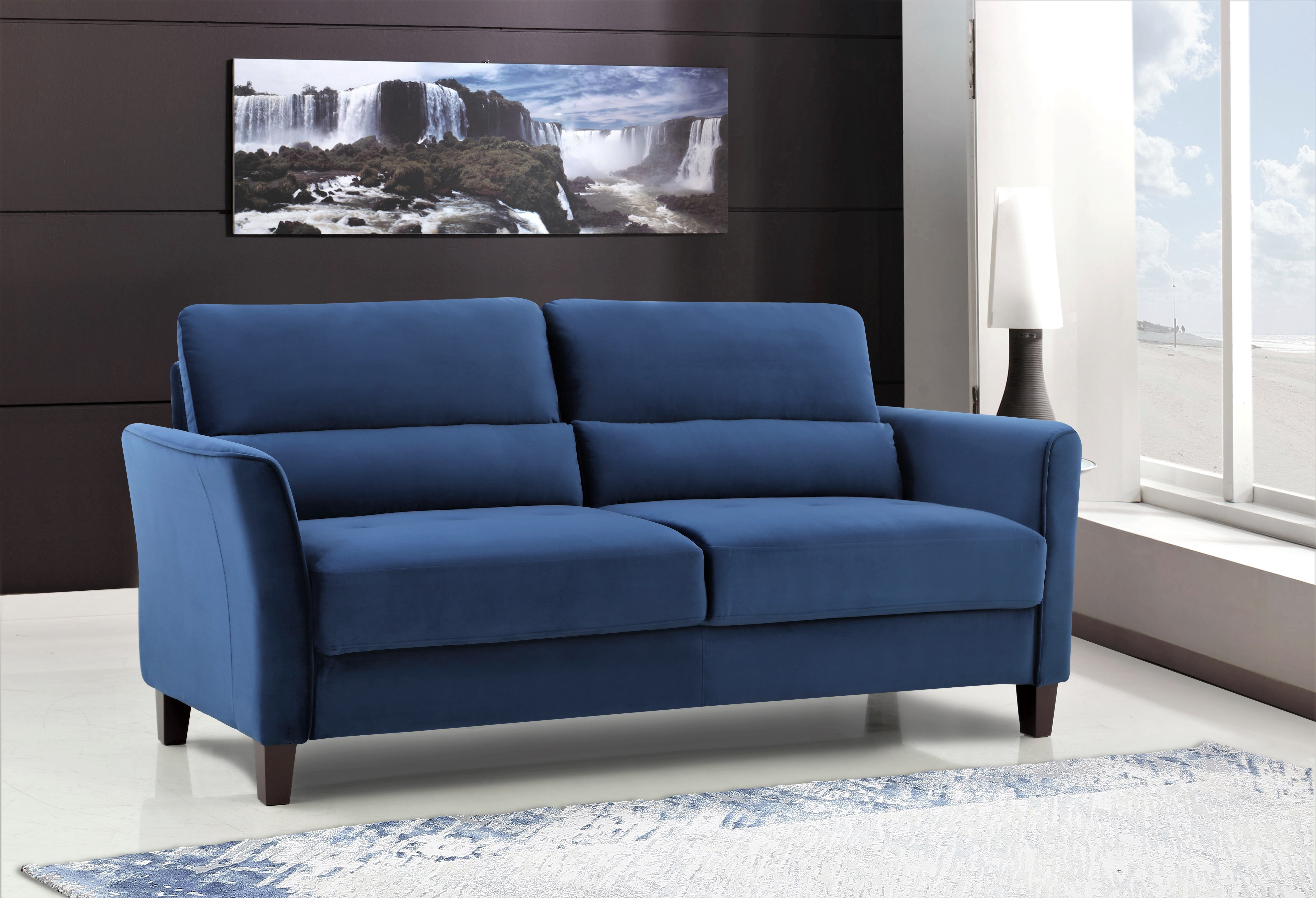 Aalt 77.95" Velvet Square Arm Sofa
