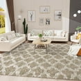 thumbnail image 3 of Lochas Shag Area Rug Geometric Plush Fluffy Rugs Soft Moroccan Carpet for Bedroom Living Room Floor Mat Home Decor,3x5ft,Beige/White, 3 of 7