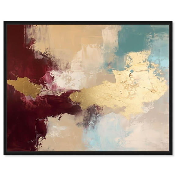 Crimson Tide II Canvas Print Abstract Decor by Art Remedy, Black Frame, 20 x 16