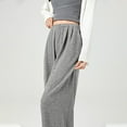 thumbnail image 6 of LLYwey Sales Clearance Sweatpants for Women Ladies Loose Wide Leg Pants High Waist Straight Pants Casual Pants New Full Length Pants Trousers Regular Fitted Gray S, 6 of 8