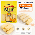 thumbnail image 3 of Milk Classic Banana Rice Snack, Individually Wrapped Korean Crispy Rice Crackers, Non-Fried Sweet Snack, Light Crunchy Texture, 16 Sticks, 8.53 oz, 3 of 6