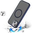 thumbnail image 6 of For Samsung Galaxy S23 Tough HQ Hybrid Case with Aluminum Frame Camera Stand, Compatible with MagSafe, Translucent Matte Shockproof Cover, XPM Phone Case [Navy Blue], 6 of 9