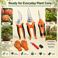 thumbnail image 5 of 3 Pack Pruning Shears Set with Gardening Gloves & Sharpener, Stainless Steel Garden Shears with Safety Lock for Flowers, Herbs, Bonsai & Houseplants, 5 of 7