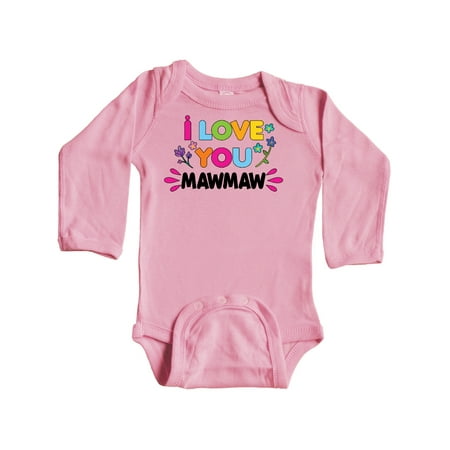 

Inktastic I Love You Mawmaw with Flowers Gift Baby Girl Long Sleeve Bodysuit