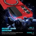 thumbnail image 5 of Case for Samsung Galaxy S26, with Sliding Camera Cover & Ring Kickstand, Military Grade Drop Protective Hybrid Shockproof Anti-fall Phone Case Cover for Samsung Galaxy S26, Red, 5 of 10