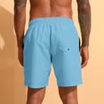 thumbnail image 5 of lcziwo Mens Gym Shorts with Pockets Knee Length Outdoor Elastic Waist Beach Shorts Hiking Fishing Travel Drawstring Chino Shorts Light Blue XL, 5 of 10