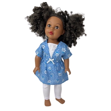 Doll Clothes Superstore Handmade Sweet & Stylish Blue Dress with Tights for 18 Inch Dolls