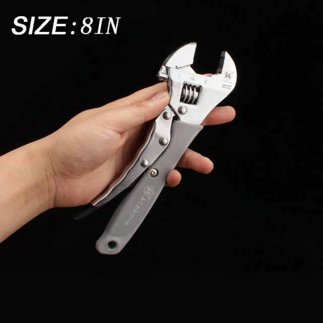 Vrorvz Clé Réglable Robuste avec Verrou à Pression pour une Prise Sécurisée pour Serrer et Desserrer les Vis Outil Durable Construction en Acier Disponible en Usage Polyvalent de 10 Pouces