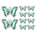 thumbnail image 1 of Uxcell 10Pcs Encanto de Mariposa de Rhinestone Cubic Zirconia Cristal Verde, 1 of 7