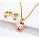 thumbnail image 4 of Collar con colgante de gato chapado en oro, conjunto de joyas con pendiente de tuerca, joyería de acero inoxidable de Hello Kitty al por mayor, 4 of 4