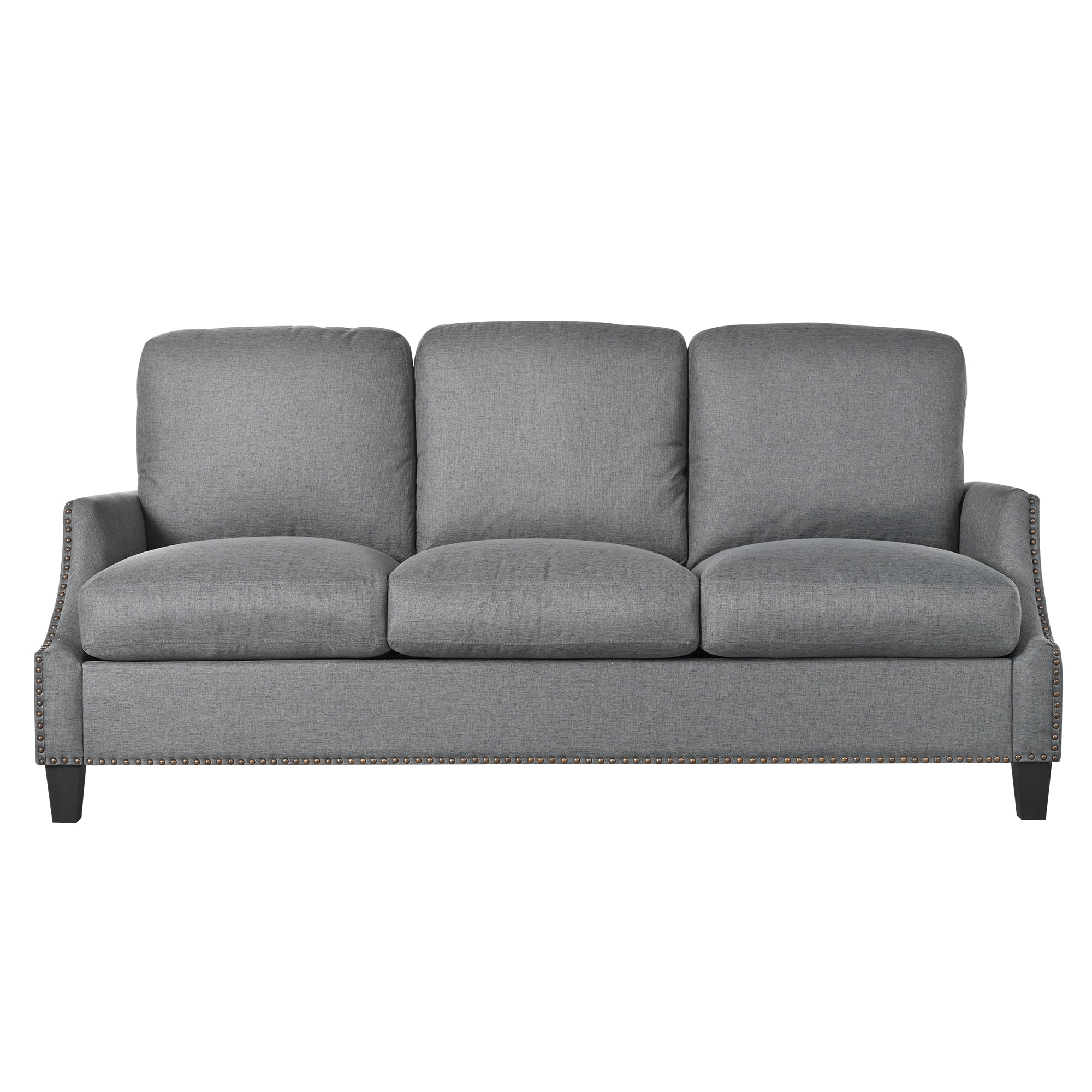 Aukfa 3 Piece Living Room Sofa Set, Modern Upholstered Sectional Couch with 3 Seater Sofa, Loveseat and Armchair, Furniture Set, Gray