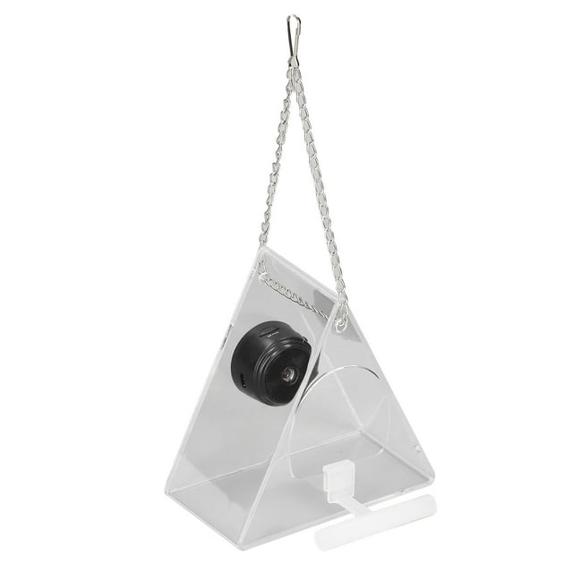 Smart Bird Feeder, Hanging Bird Feeder Real Time Monitoring Easy Install Weather Resistant Chain Video Recording for Garden Round,Triangle