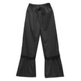 thumbnail image 4 of Stylish Women's Casual Wide Leg Pants with Ruffled Hem Design for Everyday Relaxation and Versatile Party Wear Comfort Loose Fit Lounge Comfy Fall Winter Trousers, 4 of 4