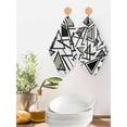 thumbnail image 2 of Sage Green Black Geometric Kitchen Dish Towels for Drying Dishes Set of 3, Abstract Art Modern Line Waffle Weave Microfiber Hand Tea Bathroom Towels Quick Dry & Absorbent Towel 12x12, 2 of 7