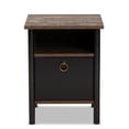 thumbnail image 3 of Mesita de noche Baxton Studio Vaughan Modern Wood Marrón/Negro, 3 of 9