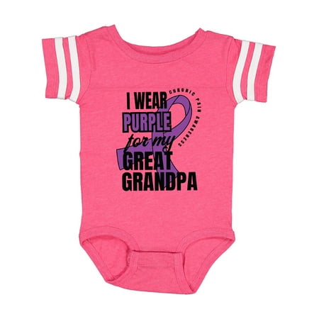 

Inktastic Chronic Pain I Wear Purple For My Great Grandpa Gift Baby Boy or Baby Girl Bodysuit