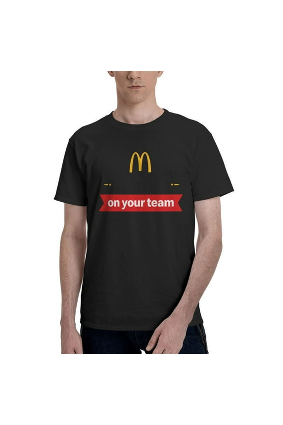 Mcdonald'S Logo Men'S Basic Short Sleeve T-Shirt Fad Black Small